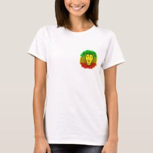 Rasta Löwe rot grün zeichnend Jamaika T-Shirt