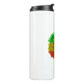 Rasta Löwe rot grün zeichnend Jamaika Thermosbecher (Nach links gedreht)