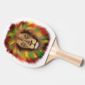 Rasta Löwe rot grün zeichnend Jamaika Tischtennis Schläger (Seitenansicht)