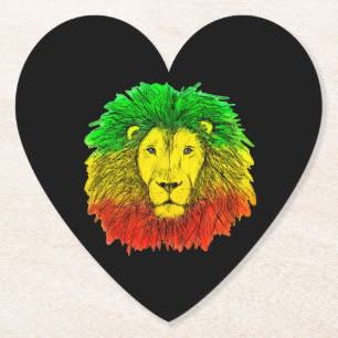 Rasta Löwe rot grün zeichnend Jamaika Untersetzer