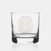 Rasta Löwe rot grün zeichnend Jamaika Whiskyglas (Rückseite)