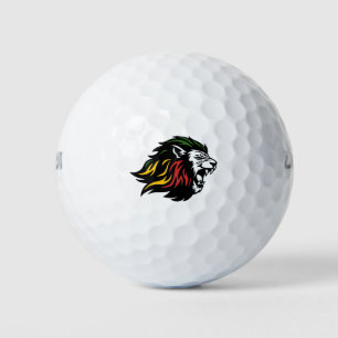 RASTA Löwe von Juda Rot Gold Grün Golfball