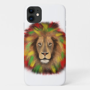 Rasta-Löwenkopf rot gelb grün Zeichnung Jamaika Case-Mate iPhone Hülle