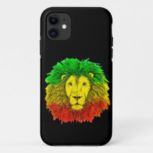 Rasta-Löwenkopf rot gelb grün Zeichnung Jamaika Case-Mate iPhone Hülle