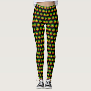 Rasta-Löwenkopf rot gelb grün Zeichnung Jamaika Leggings