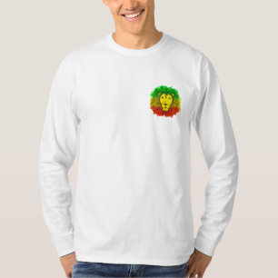 Rasta-Löwenkopf rot gelb grün Zeichnung Jamaika T-Shirt