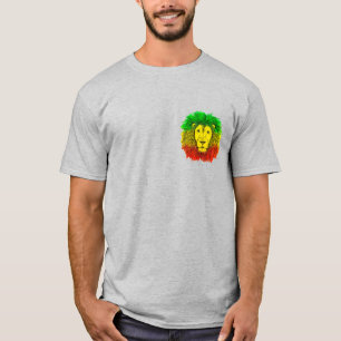 Rasta-Löwenkopf rot gelb grün Zeichnung Jamaika  T-Shirt