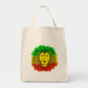 Rasta-Löwenkopf rot gelb grün Zeichnung Jamaika Tragetasche