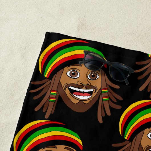 Rasta Man Patterned Strandtuch (Beispiel)