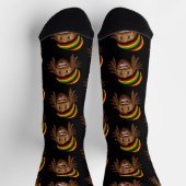 Rasta-Mann mit Reggae-Muster Socken (Oben)