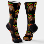 Rasta-Mann mit Reggae-Muster Socken (Gewinkelt)