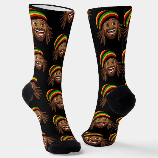 Rasta-Mann mit Reggae-Muster Socken (Gewinkelt)