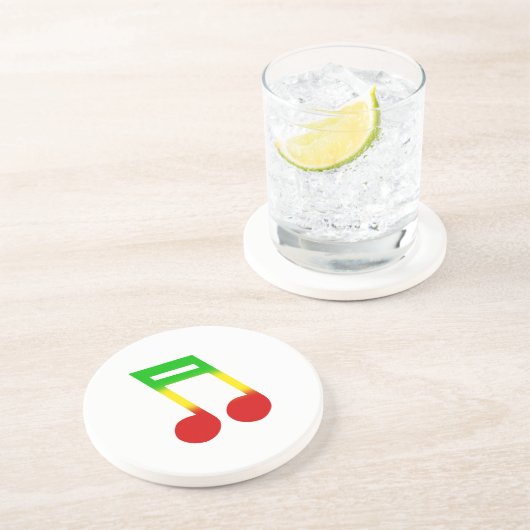 Rasta Musiknote Getränkeuntersetzer (Seite)