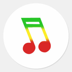 Rasta-Musiknote Runder Aufkleber