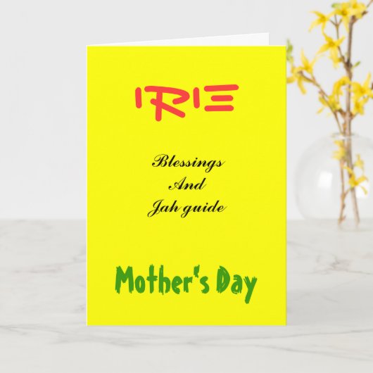 Rasta Muttertag Grußkarten Karte (Gelbe Blume)