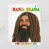 Rasta Obama für Präsident 2012 Postkarte (Vorne/Hinten)