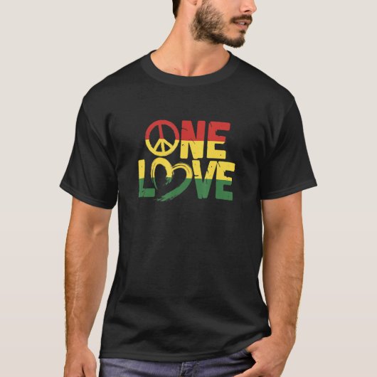 Rasta One Love Rastafari Reggae Rastafarian T-Shirt (Vorderseite)