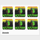 RASTA P.O.W. KUSH QUADRATISCHER AUFKLEBER (Blatt)