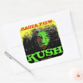 RASTA P.O.W. KUSH QUADRATISCHER AUFKLEBER (Umschlag)