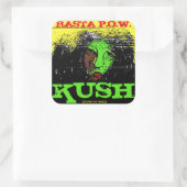 RASTA P.O.W. KUSH QUADRATISCHER AUFKLEBER (Tasche)