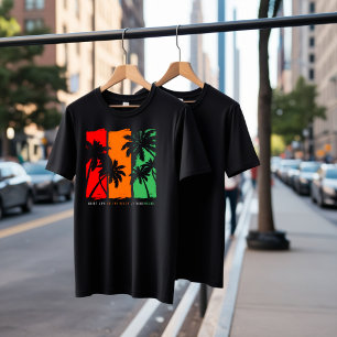 Rasta Palm Beach Vibes Graphic T - Shirt