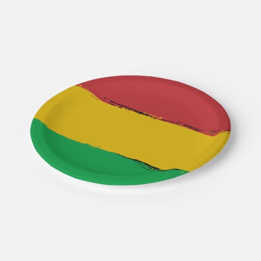 Rasta Pappteller (Schrägansicht)