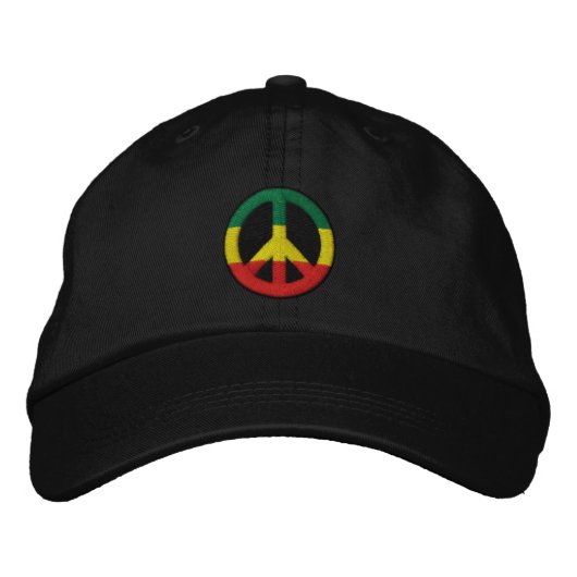 Rasta Peace bestickte Hat Bestickte Baseballkappe (Vorderseite)