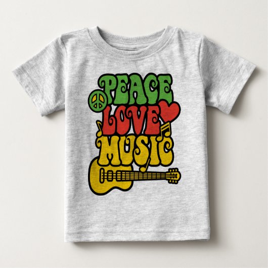 Rasta Peace-Liebe-Music Baby T-shirt (Vorderseite)