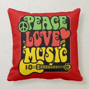 Rasta Peace Liebe Music Kissen
