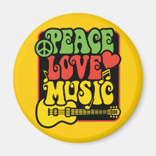Rasta Peace-Liebe-Music Magnet