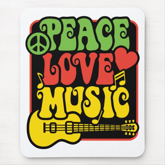 Rasta Peace-Liebe-Music Mousepad (Vorne)