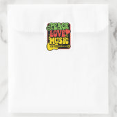 Rasta Peace-Liebe-Music Quadratischer Aufkleber (Tasche)