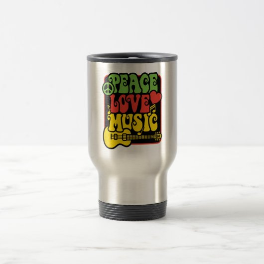 Rasta PEACE-LOVE-MUSIC Reisebecher (Mittel)