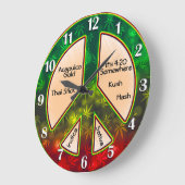 Rasta Peace Mellow Time Große Wanduhr (Winkel)