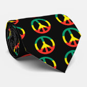Rasta Peace Sign Krawatte (Gerollt)