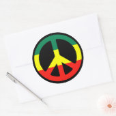 Rasta Peace Sign Runder Aufkleber (Umschlag)