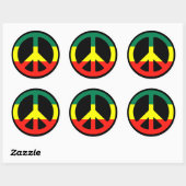 Rasta Peace Sign Runder Aufkleber (Blatt)