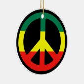 Rasta Peace Signa Weihnachten Keramikornament (Rechts)