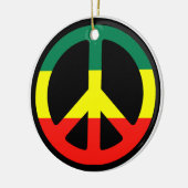 Rasta Peace Signa Weihnachten Keramikornament (Links)