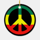 Rasta Peace Signa Weihnachten Keramikornament (Hinten)