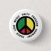 Rasta Peace Signature Peace Liebe Music Freedom Un Button (Vorderseite)