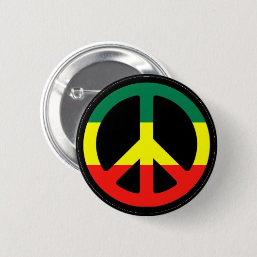 Rasta Peace Symbol Button (Vorne & Hinten)