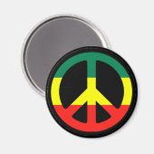 Rasta Peace Symbol Magnet (Vorderseite/Rückseite)