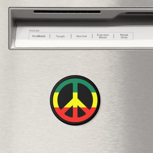 Rasta Peace Symbol Magnet (In Situ (Geschirrspüler))