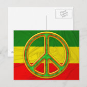 Rasta Peace Symbol Postkarte (Vorne/Hinten)