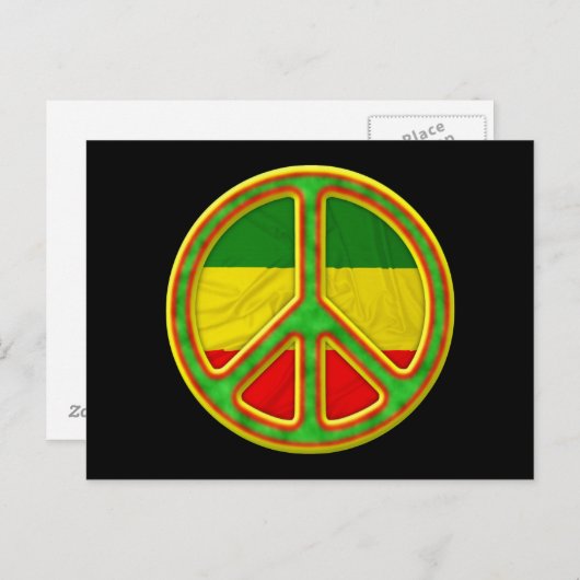 Rasta Peace Symbol Postkarte (Vorne/Hinten)