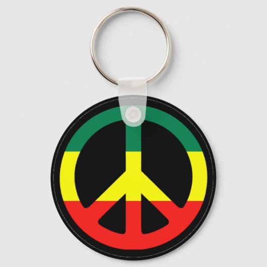Rasta Peace Symbol Schlüsselanhänger (Vorderseite)