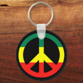 Rasta Peace Symbol Schlüsselanhänger (Vorderseite)