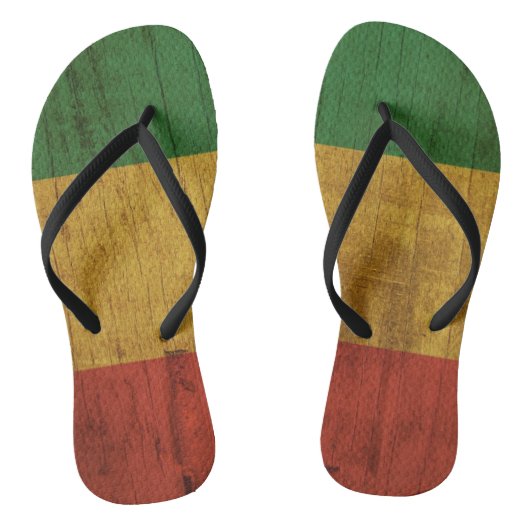 Rasta Print Flip Flops Badesandalen (Fußbett)
