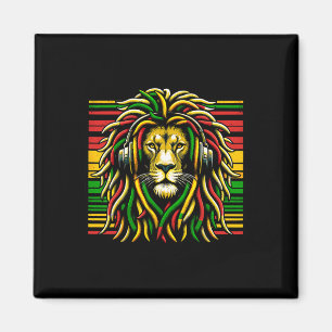 Rasta Raggae Jamaica Lion of Judah Music Headphone Magnet
